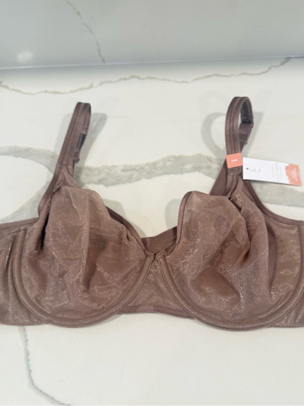 CACIQUE womens Unlined Balconette Bra 46 D New With‎ tags Shimmer sheer wired